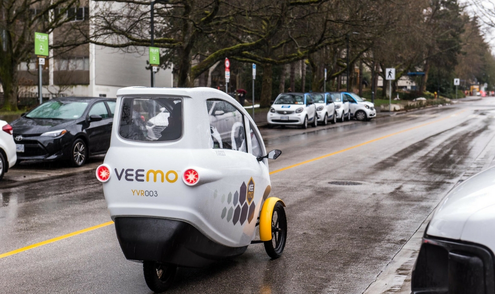 Veemo Riding Down East Mall UBC